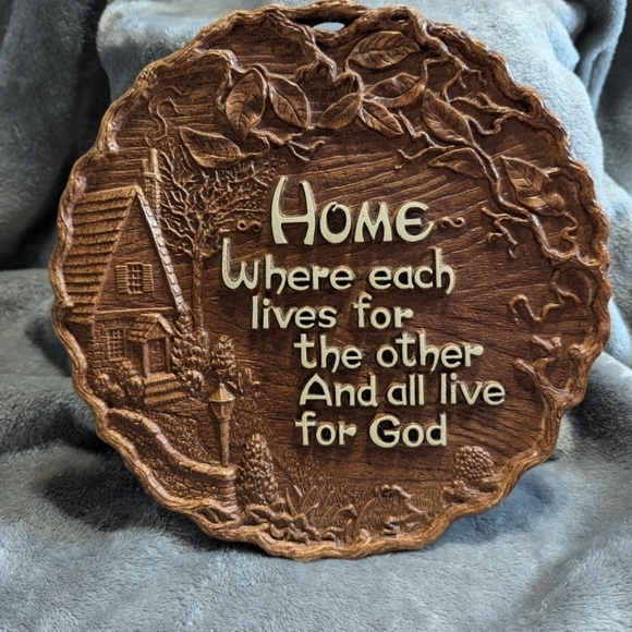 Vintage resin wall decor religious inspirational 1950s - Picture 2 of 7